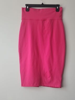 bebe Hot Pink High-Rise Pencil Skirt